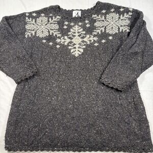SWEATER‎ WOOL BLEND WOMEN 14-16  Vtg 80s JK AmericaRetro Crewneck CHRISTMAS